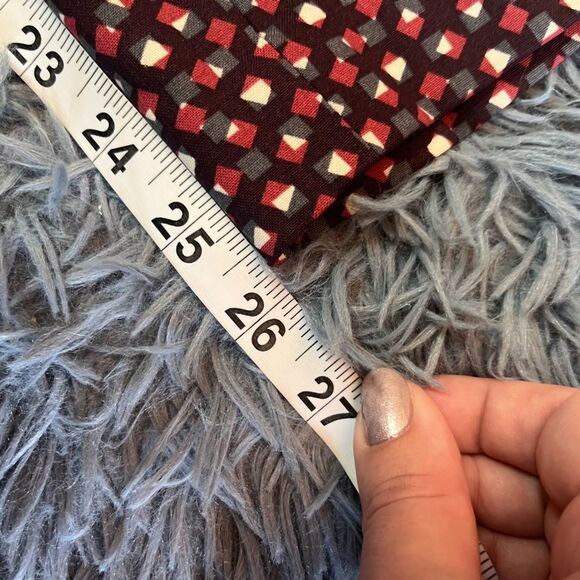 Theory Burgundy Geometric Print Wool Pants Size 8 - Picture 7 of 7